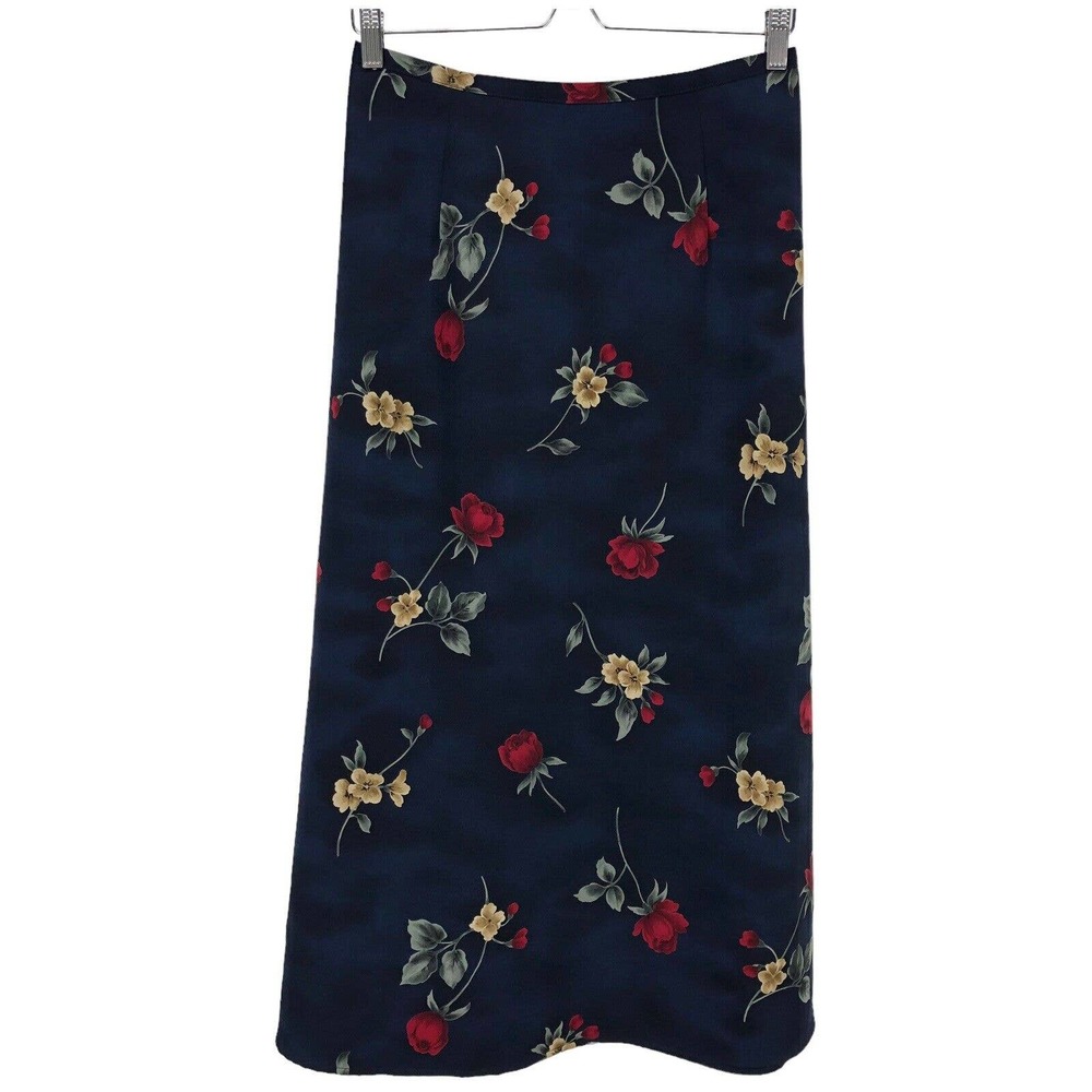 Vintage 90's Floral Maxi Skirt Womens 12 Boho Cottagecore Grunge Artsy